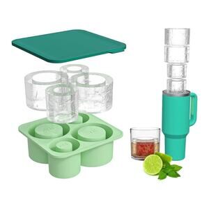 NWT Hollow Cylinder Ice Mold with Lid for Insulated Tumblers 40 30 20 oz Teal